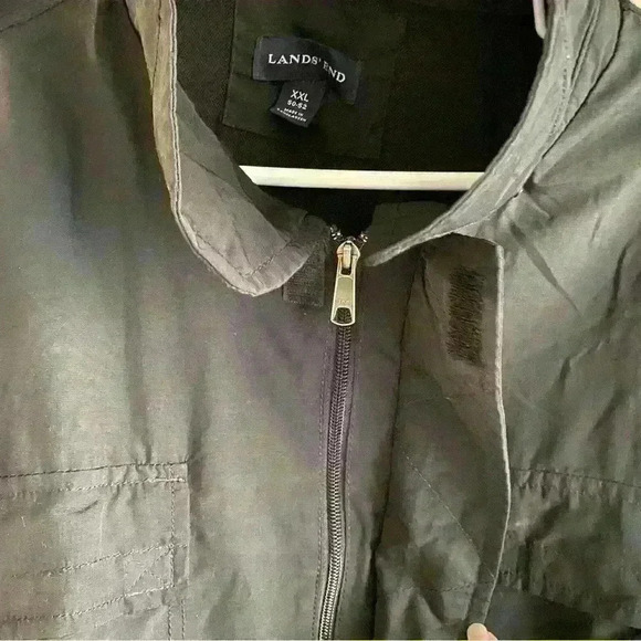 Lands End Mens Jacket Windbreaker XXL 50-52 Black - Picture 11 of 11